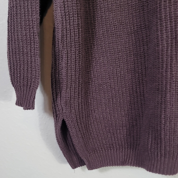 Y2K Vintage Womens Chunky Knit Sweater Pullover Size XL Brown VNeck Minimal - Picture 3 of 8